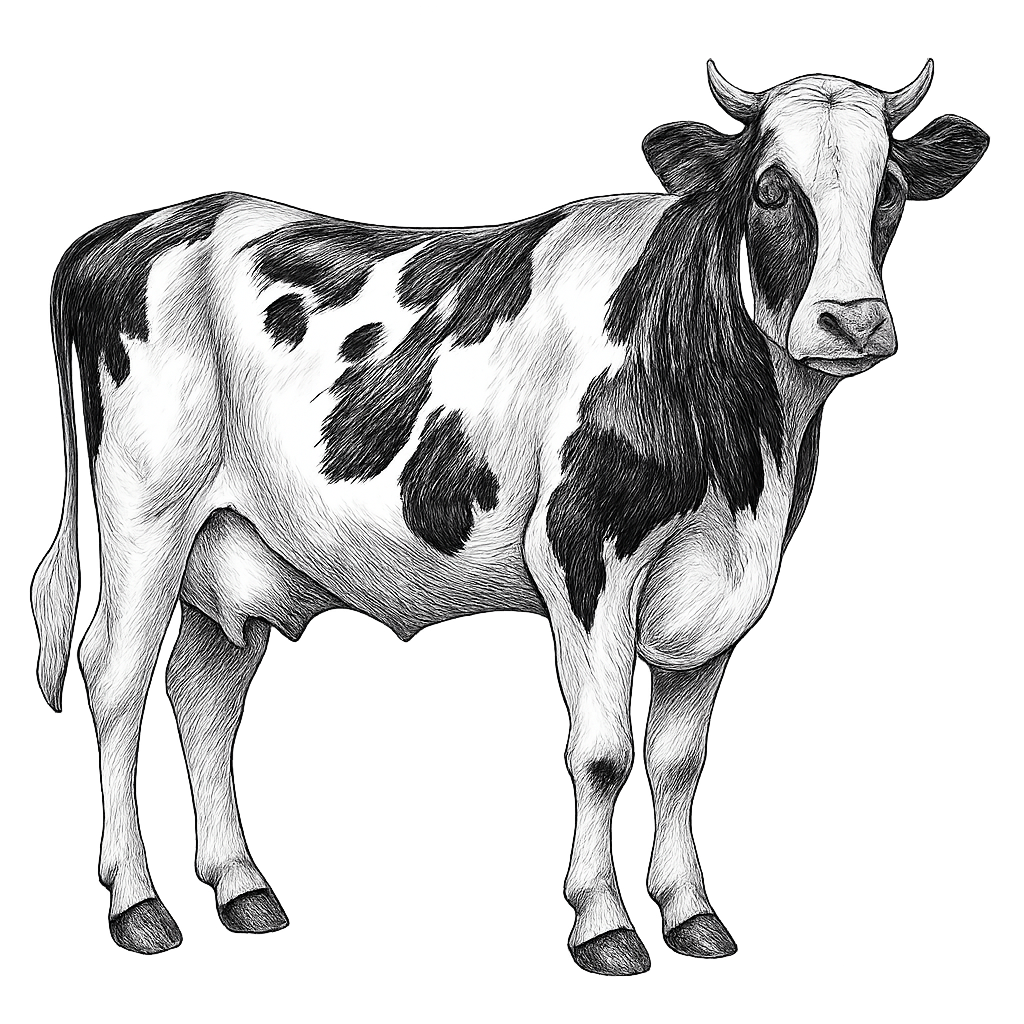 vache blanc noir